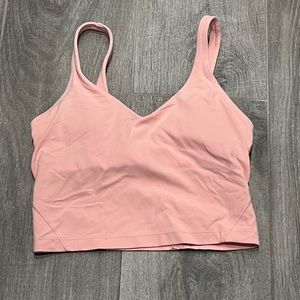 Worn once!!!! Lululemon Align pink tank-4